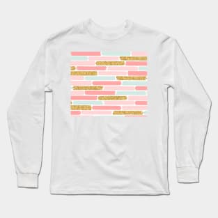 Golden pastel subway stripes II Long Sleeve T-Shirt